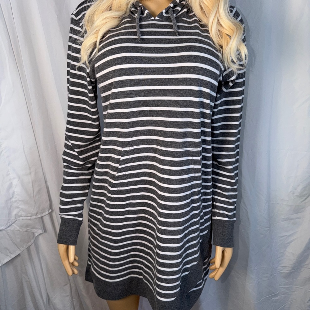 Maurices Charcoal and White Striped Top